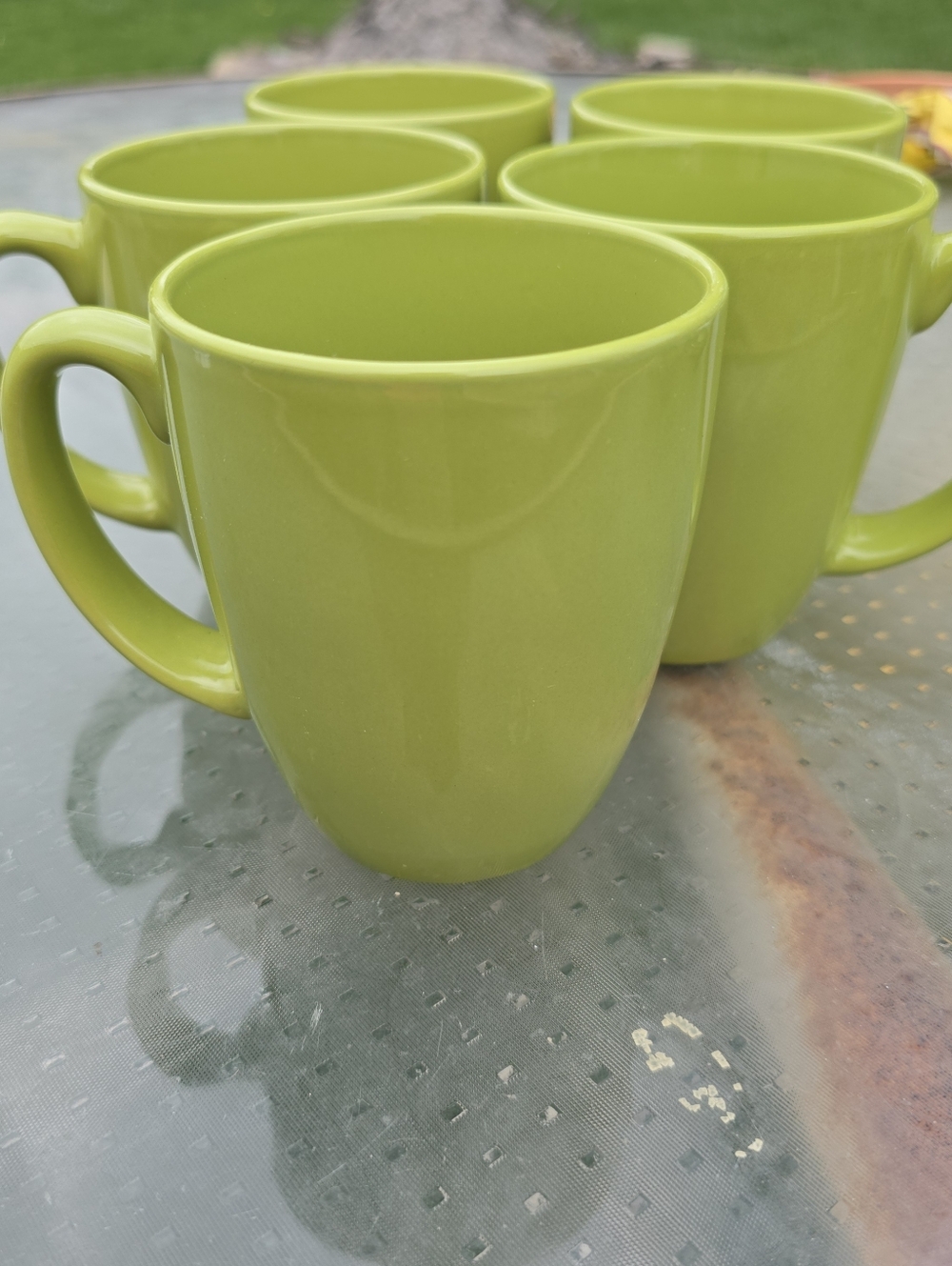 Corelle Lime Green Ceramic Mug Set of 4